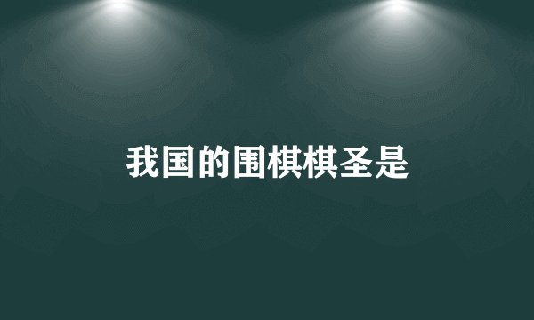 我国的围棋棋圣是