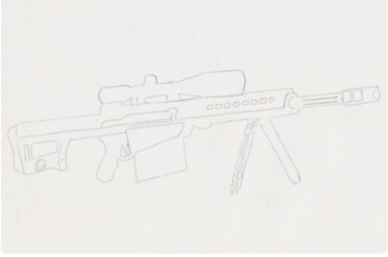 怎样画出cf的awm狙击枪简笔画？