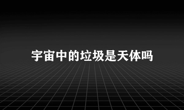 宇宙中的垃圾是天体吗