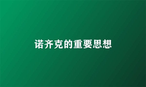 诺齐克的重要思想