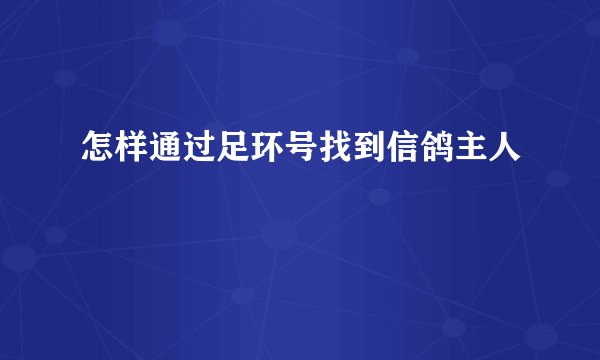 怎样通过足环号找到信鸽主人