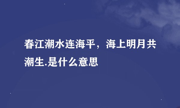 春江潮水连海平，海上明月共潮生.是什么意思