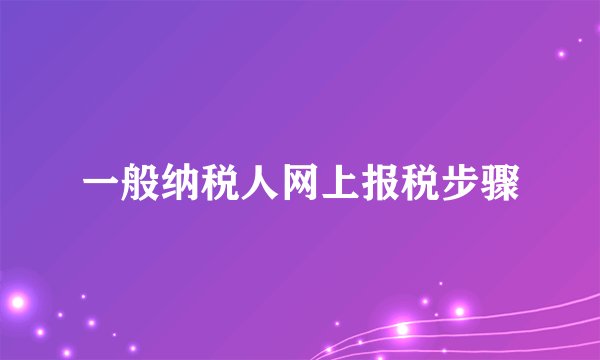 一般纳税人网上报税步骤