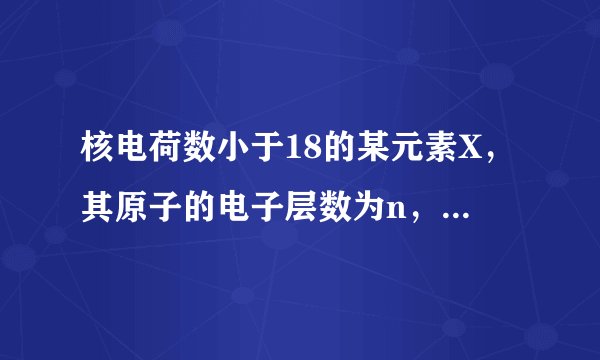 核电荷数小于18的某元素X，其原子的电子层数为n，最外层电子数为2n+1，原子核内质子数为2n2-1．下列有关X