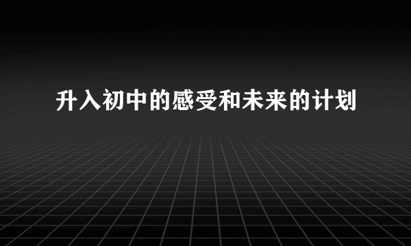 升入初中的感受和未来的计划