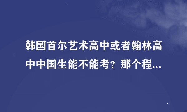 韩国首尔艺术高中或者翰林高中中国生能不能考？那个程潇也是中国人，