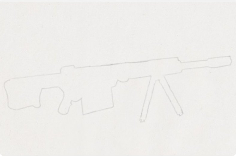 怎样画出cf的awm狙击枪简笔画？