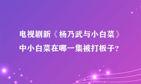 电视剧新《杨乃武与小白菜》中小白菜在哪一集被打板子？