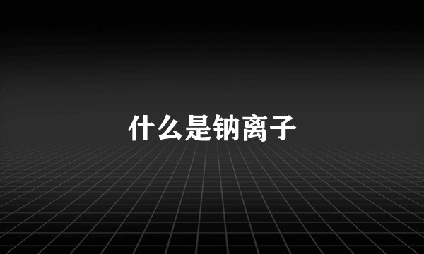 什么是钠离子