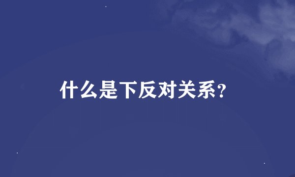 什么是下反对关系？