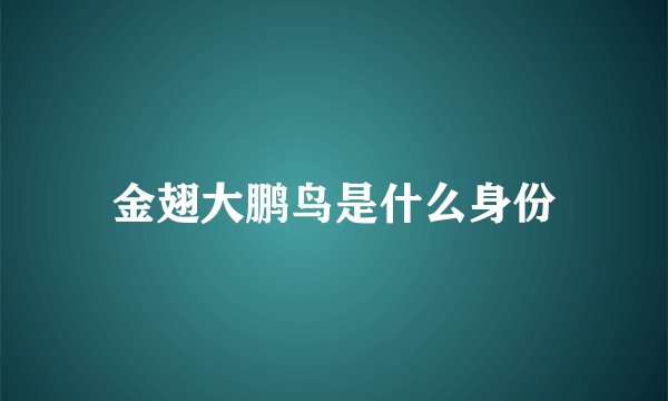 金翅大鹏鸟是什么身份