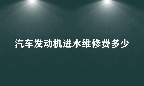 汽车发动机进水维修费多少