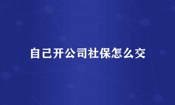 自己开公司社保怎么交