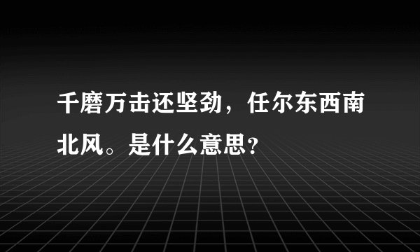 千磨万击还坚劲，任尔东西南北风。是什么意思？