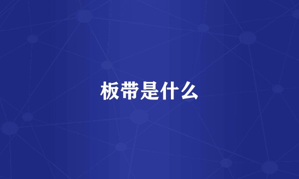 板带是什么