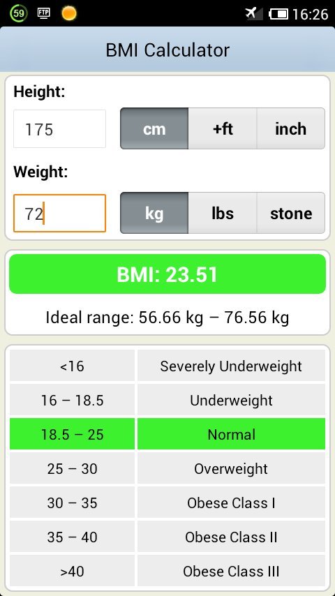 体重指数计算器