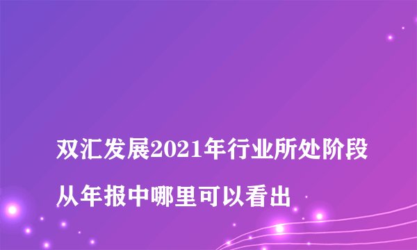 
双汇发展2021年行业所处阶段从年报中哪里可以看出

