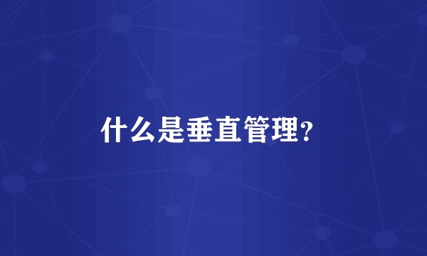 什么是垂直管理？