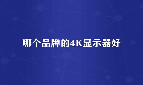 哪个品牌的4K显示器好