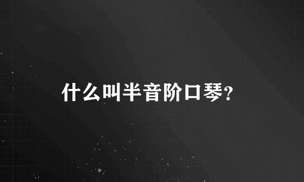 什么叫半音阶口琴？