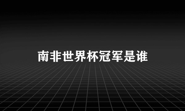 南非世界杯冠军是谁
