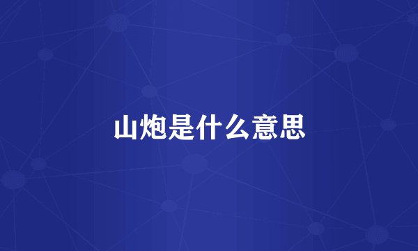 山炮是什么意思