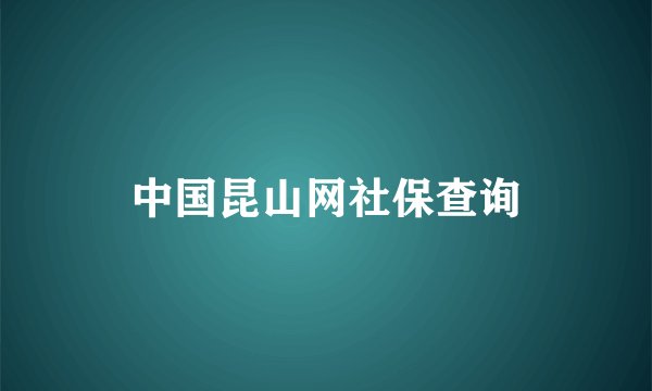中国昆山网社保查询