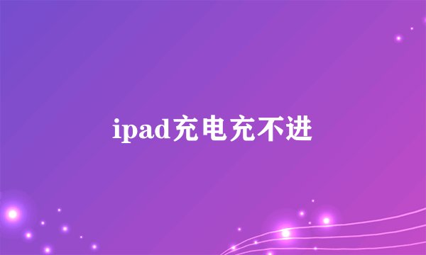 ipad充电充不进