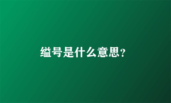 缢号是什么意思？