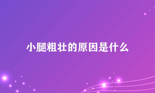 小腿粗壮的原因是什么