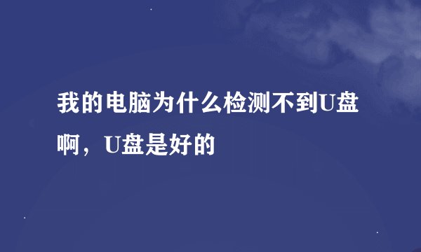 我的电脑为什么检测不到U盘啊，U盘是好的