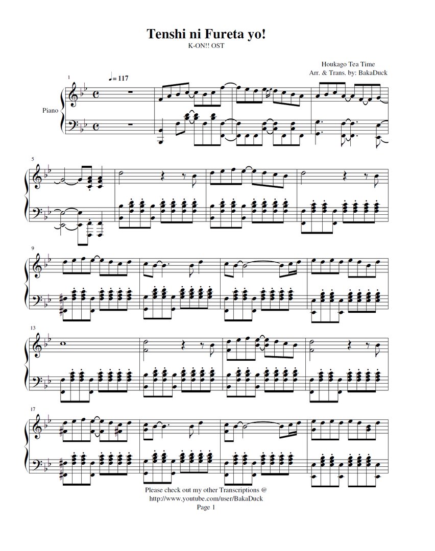 求轻音第二季24集中《相遇天使》钢琴谱