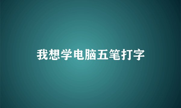 我想学电脑五笔打字