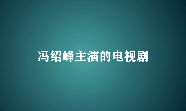 冯绍峰主演的电视剧