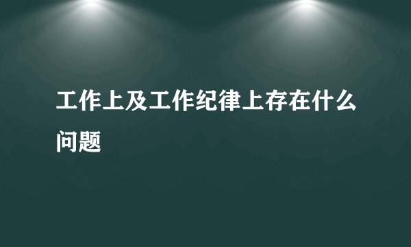 工作上及工作纪律上存在什么问题