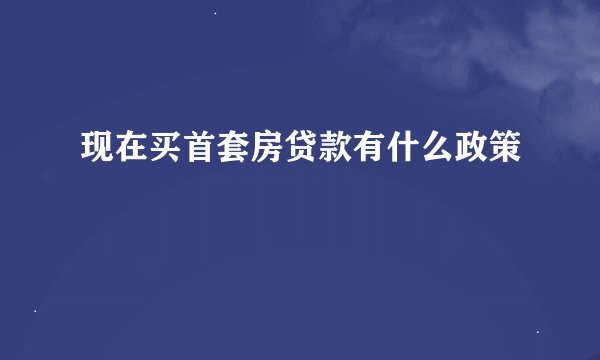 现在买首套房贷款有什么政策