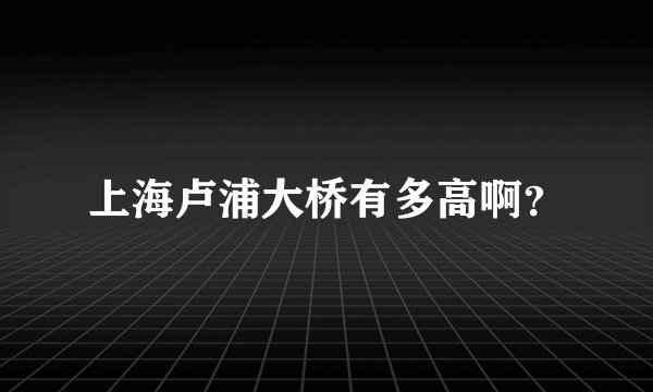 上海卢浦大桥有多高啊？