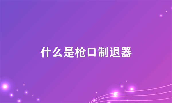 什么是枪口制退器