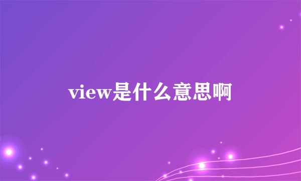 view是什么意思啊