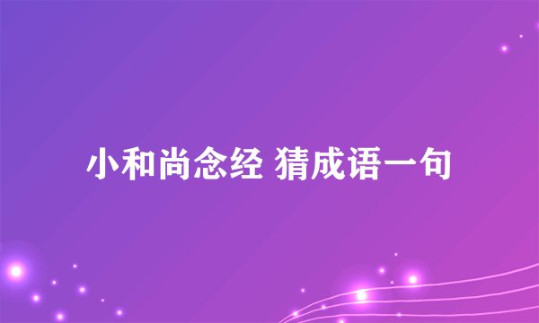 小和尚念经 猜成语一句