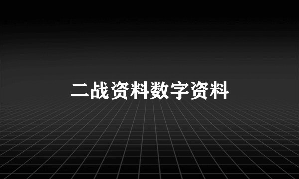 二战资料数字资料