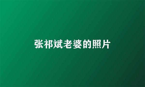 张祁斌老婆的照片
