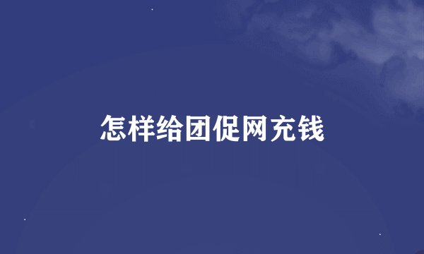 怎样给团促网充钱