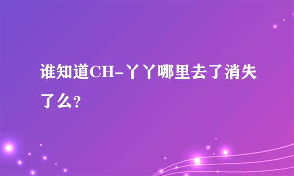 谁知道CH-丫丫哪里去了消失了么？