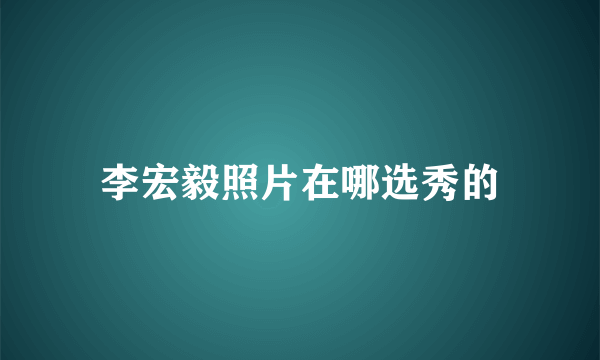 李宏毅照片在哪选秀的