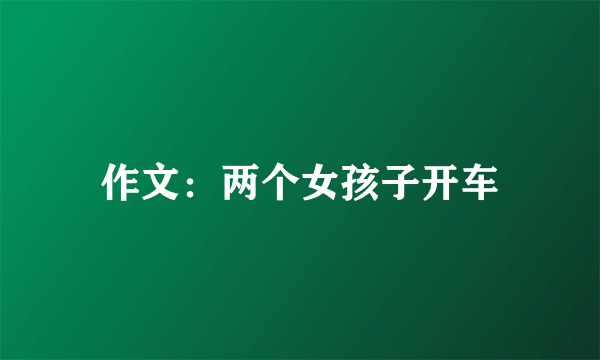 作文：两个女孩子开车