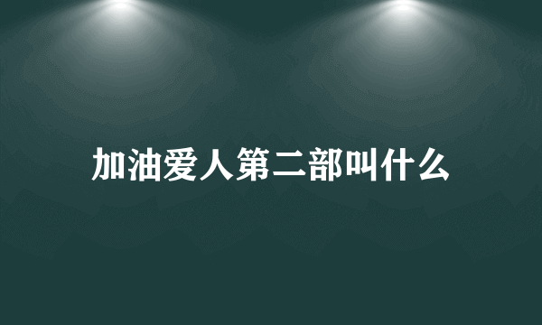 加油爱人第二部叫什么