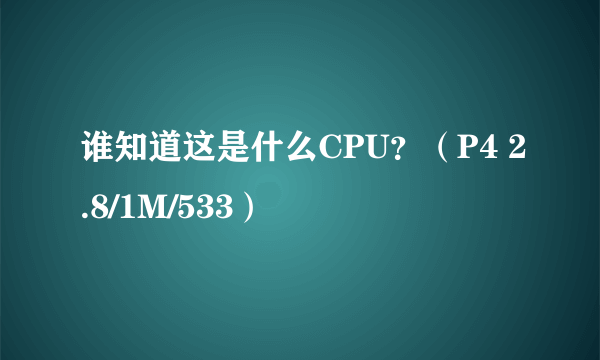 谁知道这是什么CPU？（P4 2.8/1M/533）