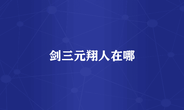 剑三元翔人在哪
