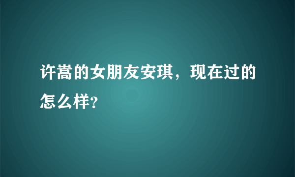 许嵩的女朋友安琪，现在过的怎么样？